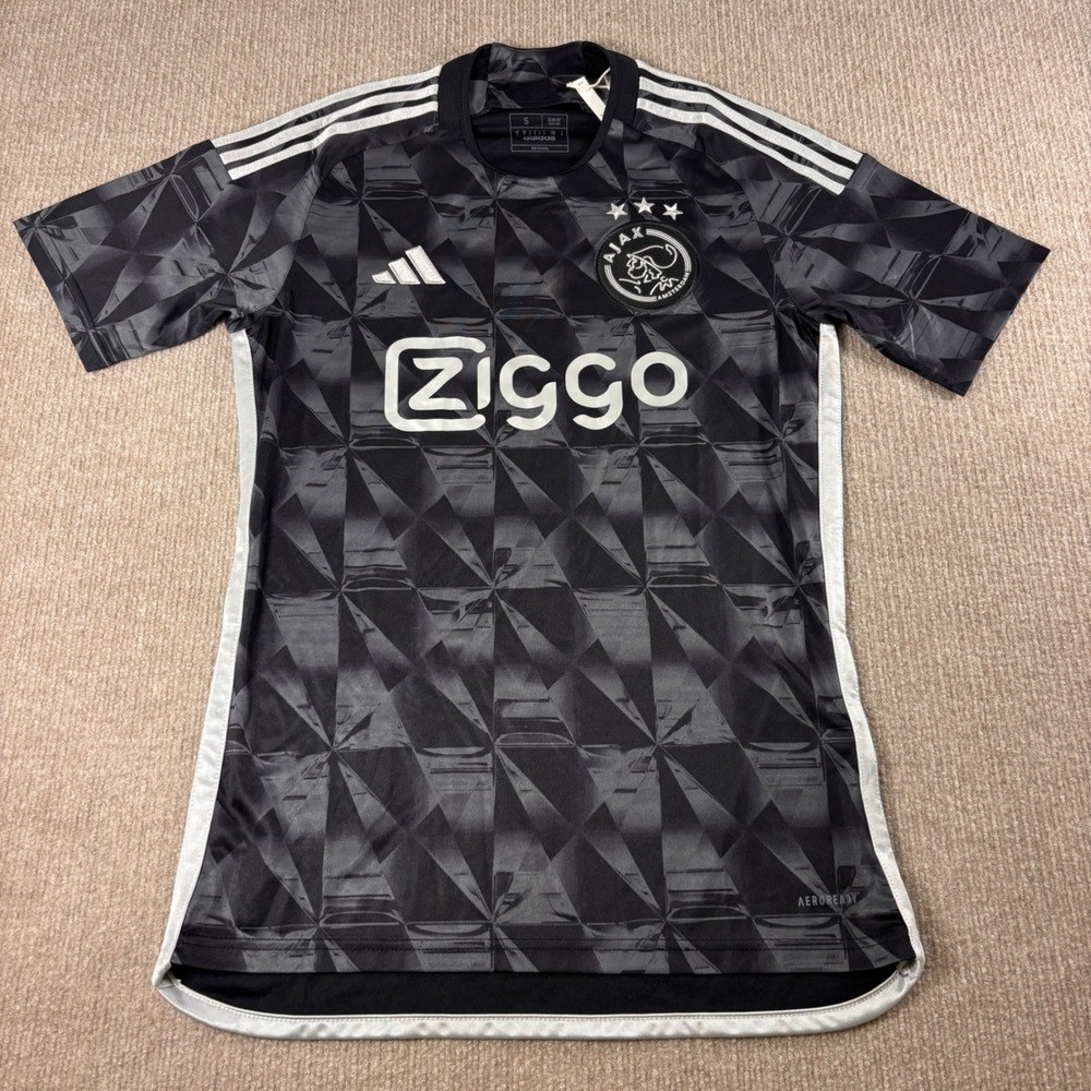 Adidas Black Ajax Amsterdam 23/24 Third Jersey Slim Fit Men's Size Small NWOT